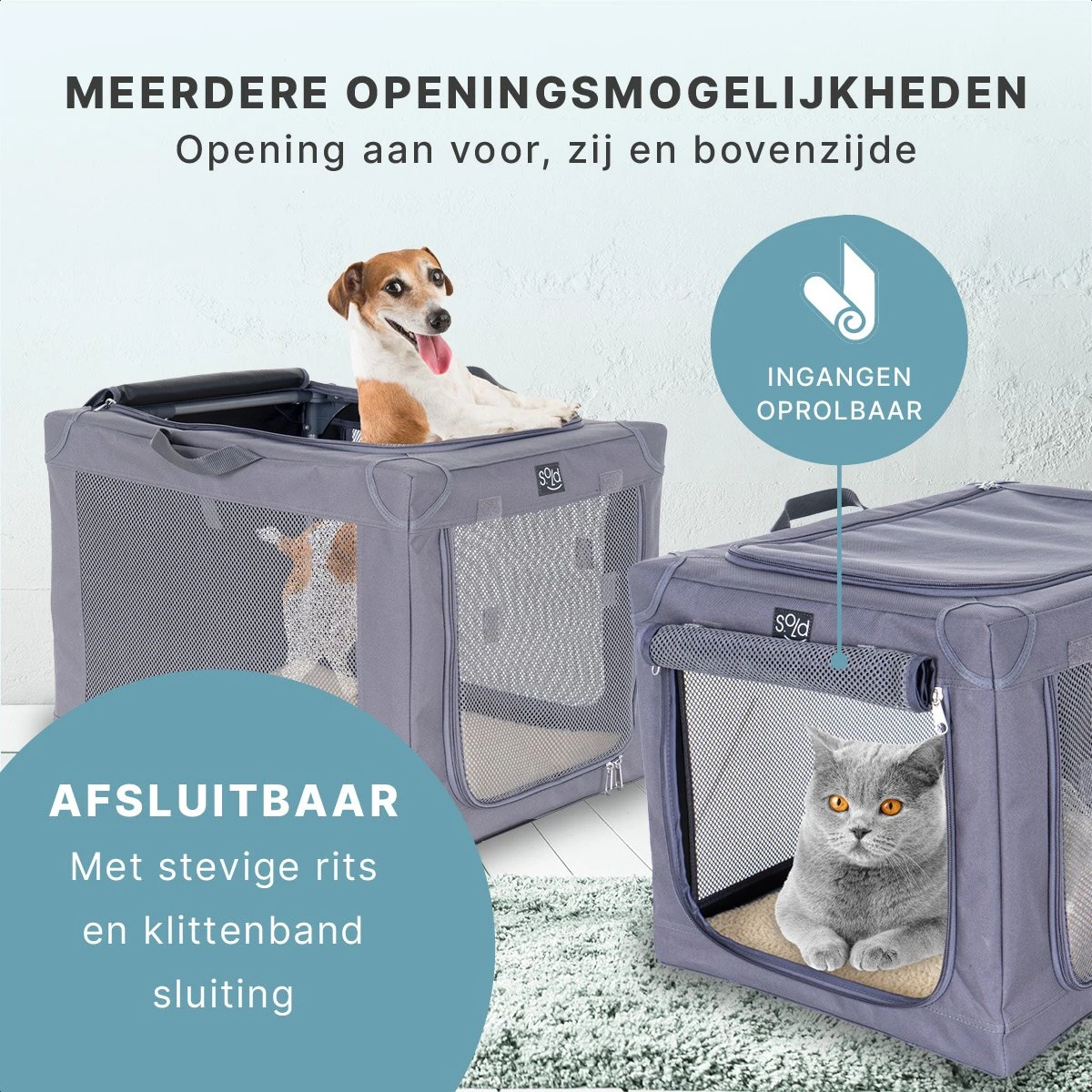 Hondenbench Opvouwbaar - Autobench Hond - Reisbench - Transportbox - Max Gewicht Hond 12 Kg - Grijs - 61x46x43 Cm 6 Hondenbench Opvouwbaar - Autobench Hond - Reisbench - Transportbox - Max Gewicht Hond 12 Kg - Grijs - 61x46x43 Cm - Afbeelding 6