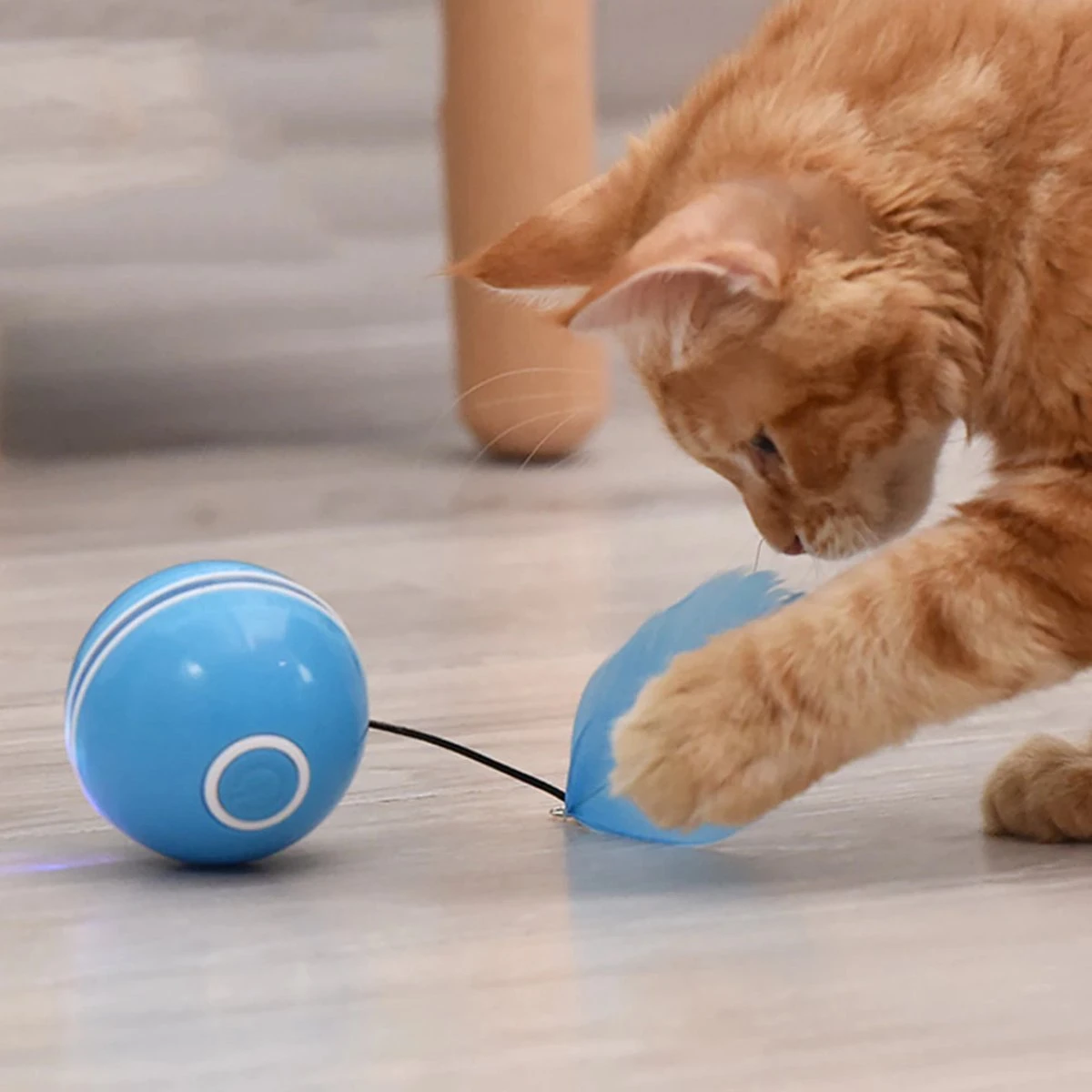 Otiume Elektrische Speelbal - Slimme Interactieve Zelfrollende Bal - Speelgoed Voor Katten - Kattenspeelgoed - Blauw 5 Otiume Elektrische Speelbal - Slimme Interactieve Zelfrollende Bal - Speelgoed Voor Katten - Kattenspeelgoed - Blauw - Afbeelding 5