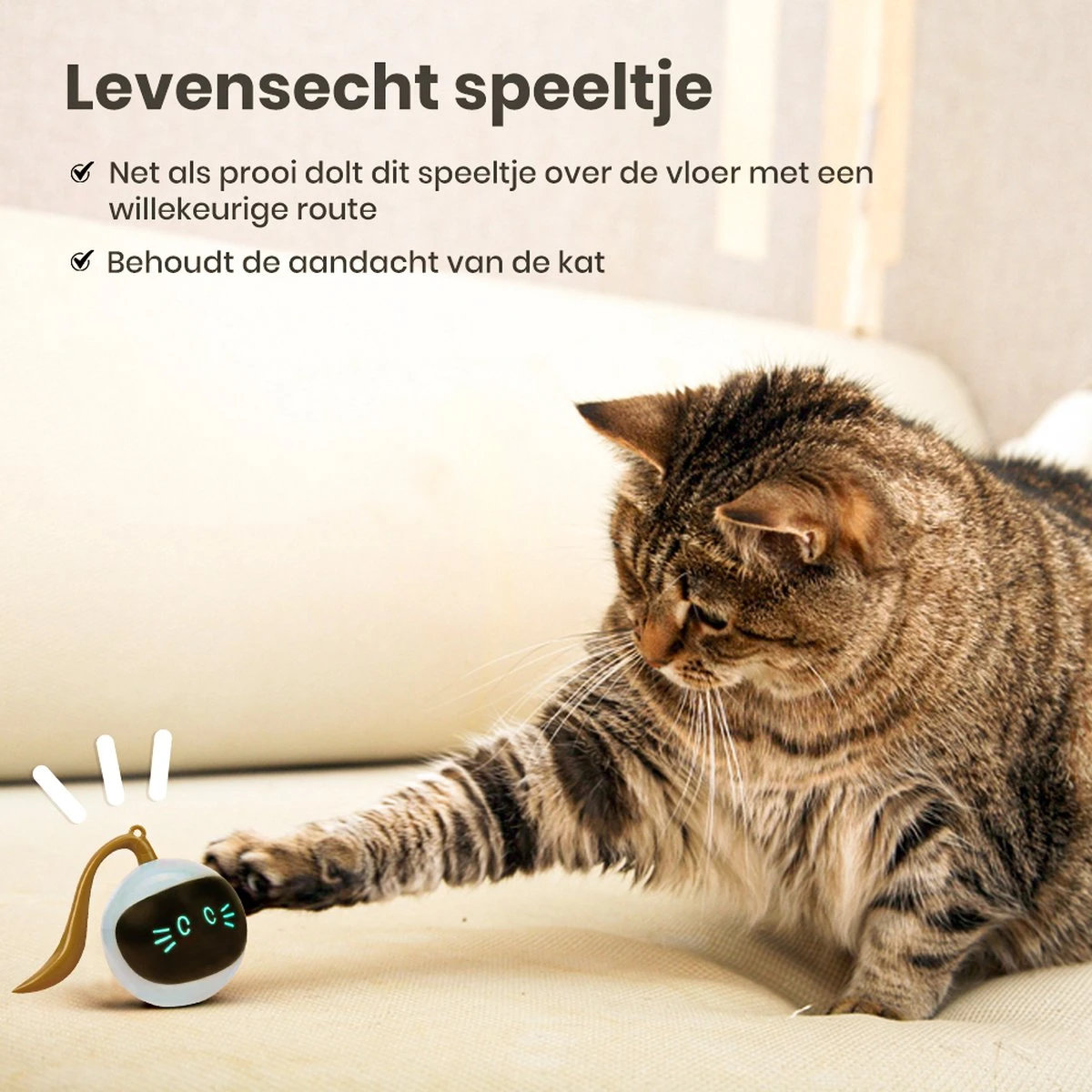 Otiume Slimme Katten Speeltje - Interactieve Zelf Rollende Bal Voor Katten - Kattenspeeltjes -Speelgoed Voor Dieren - USB Oplaadbaar 5 Otiume Slimme Katten Speeltje - Interactieve Zelf Rollende Bal Voor Katten - Kattenspeeltjes -Speelgoed Voor Dieren - USB Oplaadbaar - Afbeelding 5