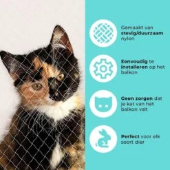 Kattennet Premium - 300 X 400 CM - Kattennet Voor Balkon - Transparant - Balkon Net - Makkelijk Te Monteren -Dieren Product Winkel 1200x1200 534