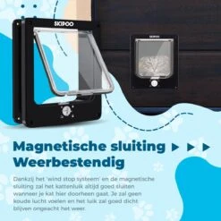 Skipoo Kattenluik Met Tunnel - Weerbestendig - Grote Kat - 4 Vergrendelingsstanden - Zwart -Dieren Product Winkel 1200x1200 567