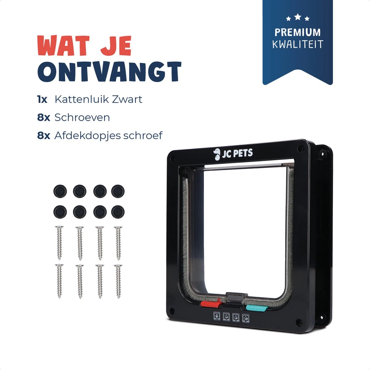 JC Pets Premium Kattenluik - Inclusief Tunnel - 4 Vergrendelingsstanden - Zwart - 20 X 19 X 5.5 Cm - Waterdicht 2 JC Pets Premium Kattenluik - Inclusief Tunnel - 4 Vergrendelingsstanden - Zwart - 20 X 19 X 5.5 Cm - Waterdicht - Afbeelding 2