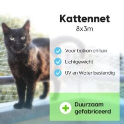 Kattennet - Balkon Net - Katten Gaas - Kattennet Balkon - Transparant - 8x3 M -Dieren Product Winkel 1200x1200 591