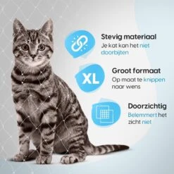 Kattennet - Balkon Net - Katten Gaas - Kattennet Balkon - Transparant - 8x3 M -Dieren Product Winkel 1200x1200 592