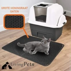 Lavida Home - Kattenbakmat - Grit Opvanger - 45 X 60 Cm - Dubbele Laag & Waterdicht - Katten Mat - Katten Mat Met Opvangruimte Voor Grit - Katten Mat - Kat Benodigdheden - Kitten - Gritmat Voor Poes - Grijs -Dieren Product Winkel 1200x1200 640