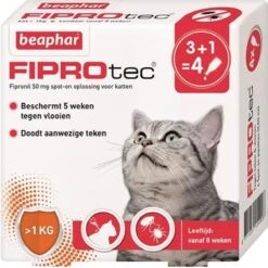Beaphar Fiprotec Kat - Vlooienbestrijding - >1 Kg - 4 Pipetten -Dieren Product Winkel 1200x1200 69