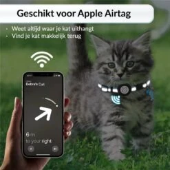 BJØRK Kattenhalsband Airtag - Reflecterend - Zwart - Verstelbaar - 20 Tot 30 Cm - Tracker- GPS - Geschikt Voor Apple AirTag - Kattenriem - Katten Accessoire - Halsband Kat Airtag -Dieren Product Winkel 1200x1200 707