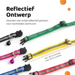 ACE Pets Reflecterende Kattenhalsband Met Veiligheidssluiting – Halsband Kat & Kitten - Met Adreskoker - Kittenhalsband & Kattenbandje Met Belletje - Geschikt Voor Apple Airtag - Zwart -Dieren Product Winkel 1200x1200 731