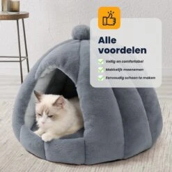 MIRO Katten Huis - Kattenhuizen - Kattenhok - Kattenmand - Dierenhuis - Extra Zacht - Grijs 11 MIRO Katten Huis - Kattenhuizen - Kattenhok - Kattenmand - Dierenhuis - Extra Zacht - Grijs -Dieren Product Winkel 1200x1200 764