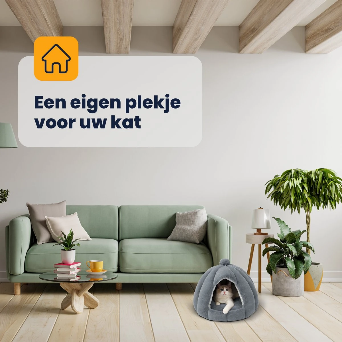 MIRO Katten Huis - Kattenhuizen - Kattenhok - Kattenmand - Dierenhuis - Extra Zacht - Grijs 6 MIRO Katten Huis - Kattenhuizen - Kattenhok - Kattenmand - Dierenhuis - Extra Zacht - Grijs - Afbeelding 6