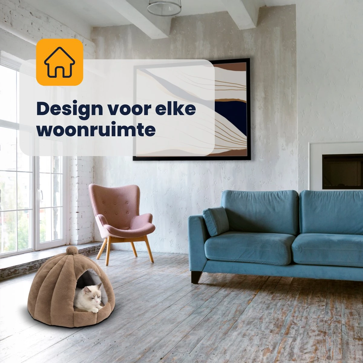 MIRO Katten Huis - Kattenhuizen - Kattenhok - Kattenmand - Dierenhuis - Extra Zacht - Bruin 10 MIRO Katten Huis - Kattenhuizen - Kattenhok - Kattenmand - Dierenhuis - Extra Zacht - Bruin - Afbeelding 10