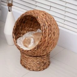 PawHut Kattenmand Rotan Kattennest Kattenbed Met Kussen Huisdierbed Bruin D30-104 -Dieren Product Winkel 1200x1200 847