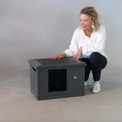 RHRQuality Kattenhuis Voor Binnen En Buiten Kattenhok Villa De Luxe Grijs -Dieren Product Winkel 1200x1200 862