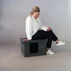 RHRQuality Kattenhuis Voor Binnen En Buiten Kattenhok Villa De Luxe Grijs -Dieren Product Winkel 1200x1200 863