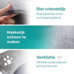 Kattenhangmat - Voor Aan Het Raam - Kom Vorm - Kattenmand - Raam - Hangmat Kat - Dieren - Kattenbed - Kattenmand - Slaapplek - Ligplaats - Grijs -Dieren Product Winkel 1200x1200 870