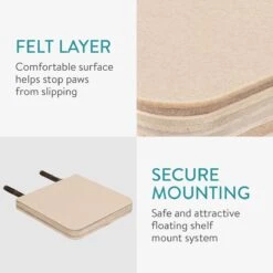 Navaris Katten Klimmuur 3 Tredes - 18 X 18 X 1,5 Cm Per Plankje - Katten Klimwand Van Hout - Inclusief Bevestigingsmateriaal -Dieren Product Winkel 1200x1200 924