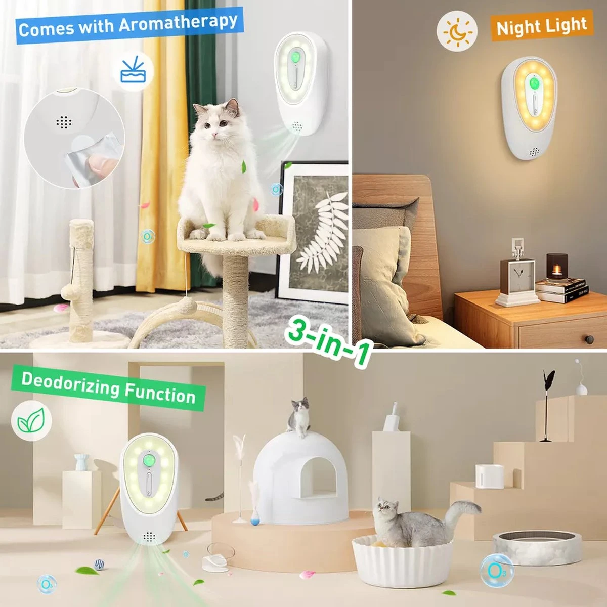 DVL Products Cornmi Kattengeurverwijderaar - Kattenbak Geurverdrijver - Met Ozon & Aromatherapie - Oplaadbaar En Infraroodsensor - Nachtlicht Optie - Duurzaam - Ledverlichting - Honden & Katten Geurverdrijver 7 DVL Products Cornmi Kattengeurverwijderaar - Kattenbak Geurverdrijver - Met Ozon & Aromatherapie - Oplaadbaar En Infraroodsensor - Nachtlicht Optie - Duurzaam - Ledverlichting - Honden & Katten Geurverdrijver - Afbeelding 7