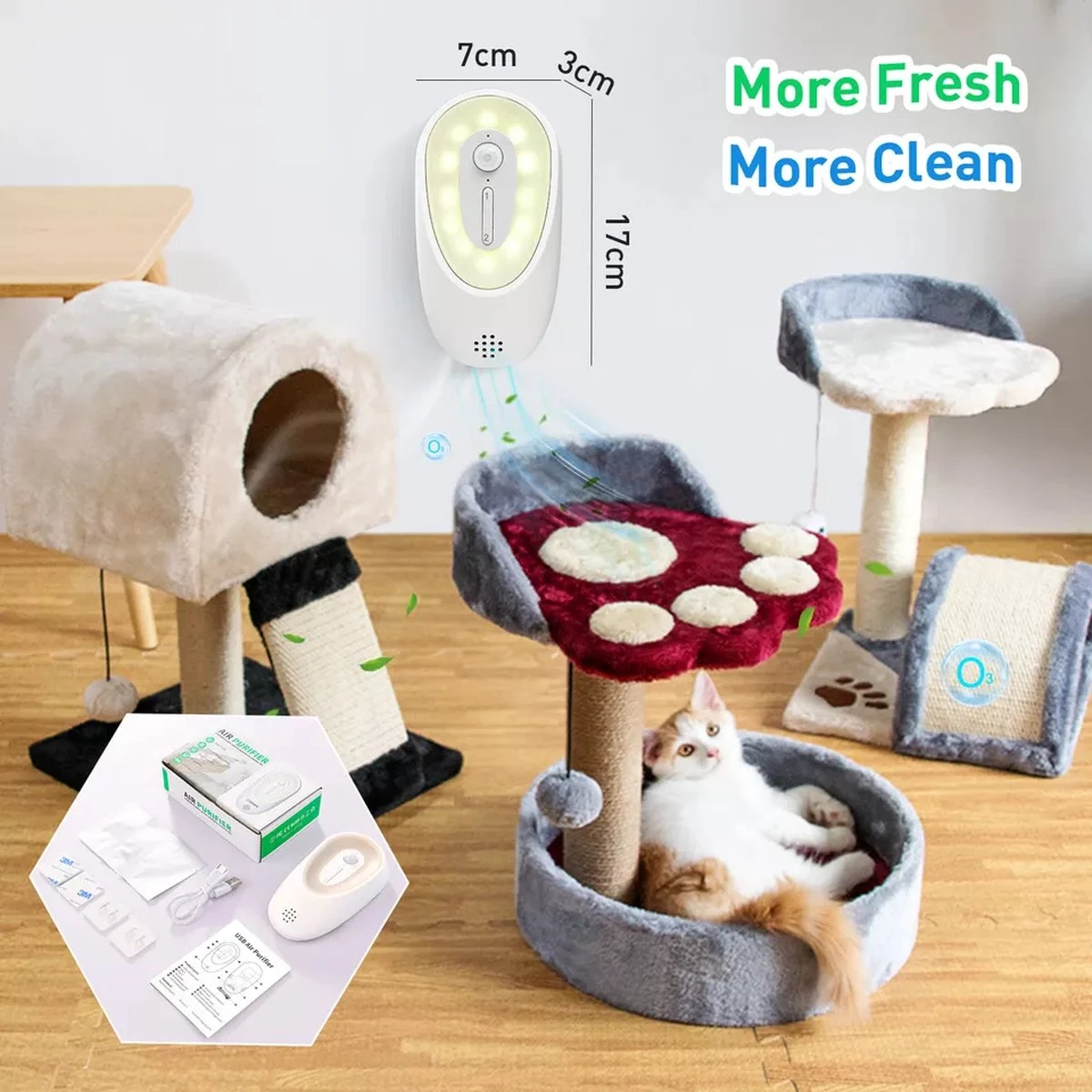 DVL Products Cornmi Kattengeurverwijderaar - Kattenbak Geurverdrijver - Met Ozon & Aromatherapie - Oplaadbaar En Infraroodsensor - Nachtlicht Optie - Duurzaam - Ledverlichting - Honden & Katten Geurverdrijver 9 DVL Products Cornmi Kattengeurverwijderaar - Kattenbak Geurverdrijver - Met Ozon & Aromatherapie - Oplaadbaar En Infraroodsensor - Nachtlicht Optie - Duurzaam - Ledverlichting - Honden & Katten Geurverdrijver - Afbeelding 9