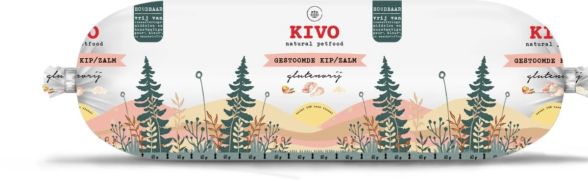 Kivo Petfood Houdbare Worst 12 X 600 Gram Kip & Zalm - Zacht Gestoomd Vlees - Glutenvrij Zonder Andere Fratsen 1 Kivo Petfood Houdbare Worst 12 X 600 Gram Kip & Zalm - Zacht Gestoomd Vlees - Glutenvrij Zonder Andere Fratsen