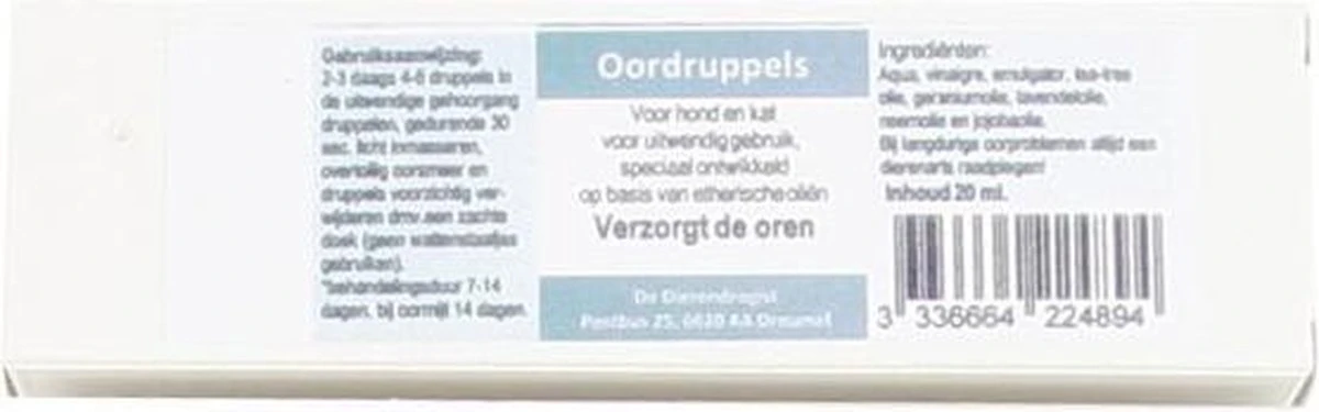 Dierendrogist Oordruppels - 20 Ml 1 Dierendrogist Oordruppels - 20 Ml