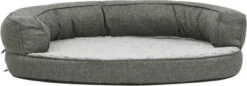 VidaXL Hondenbed Ergonomisch Linnen-look 75x53 Cm Fleece Grijs