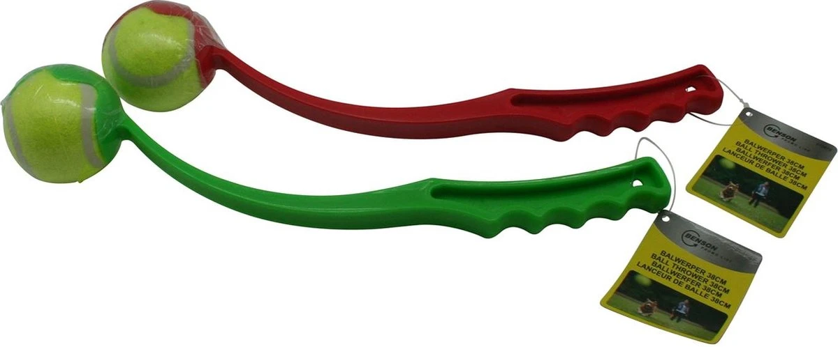 Benson Rode Honden Ballenwerper Met Ergonomische Handgreep – Inclusief Tennisbal – 38cm – Rood | Balwerper Voor Hond | Bal Werpen | Apporteer Speelgoed | Hondenspeelgoed 1 Benson Rode Honden Ballenwerper Met Ergonomische Handgreep – Inclusief Tennisbal – 38cm – Rood | Balwerper Voor Hond | Bal Werpen | Apporteer Speelgoed | Hondenspeelgoed