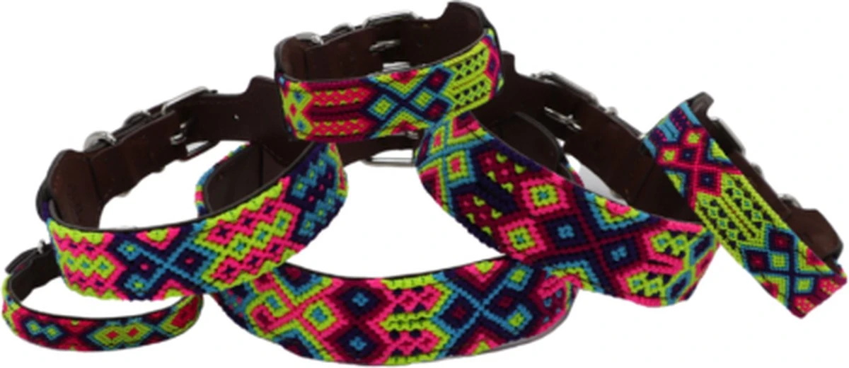 Hondenhalsband - Multikleur Neon - XL ( Nekomvang 53 - 63 Cm ) 2 Hondenhalsband - Multikleur Neon - XL ( Nekomvang 53 - 63 Cm ) - Afbeelding 2