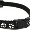 Hondenhalsband & Kattenhalsband Pootjes Zwart Met Bel | Halsband Kat | Kattenband | Kattenhalsbandje | Kattenbandje Met Belletje | Hondenband | Hondenbandje | Geschikt Voor Kleine Honden