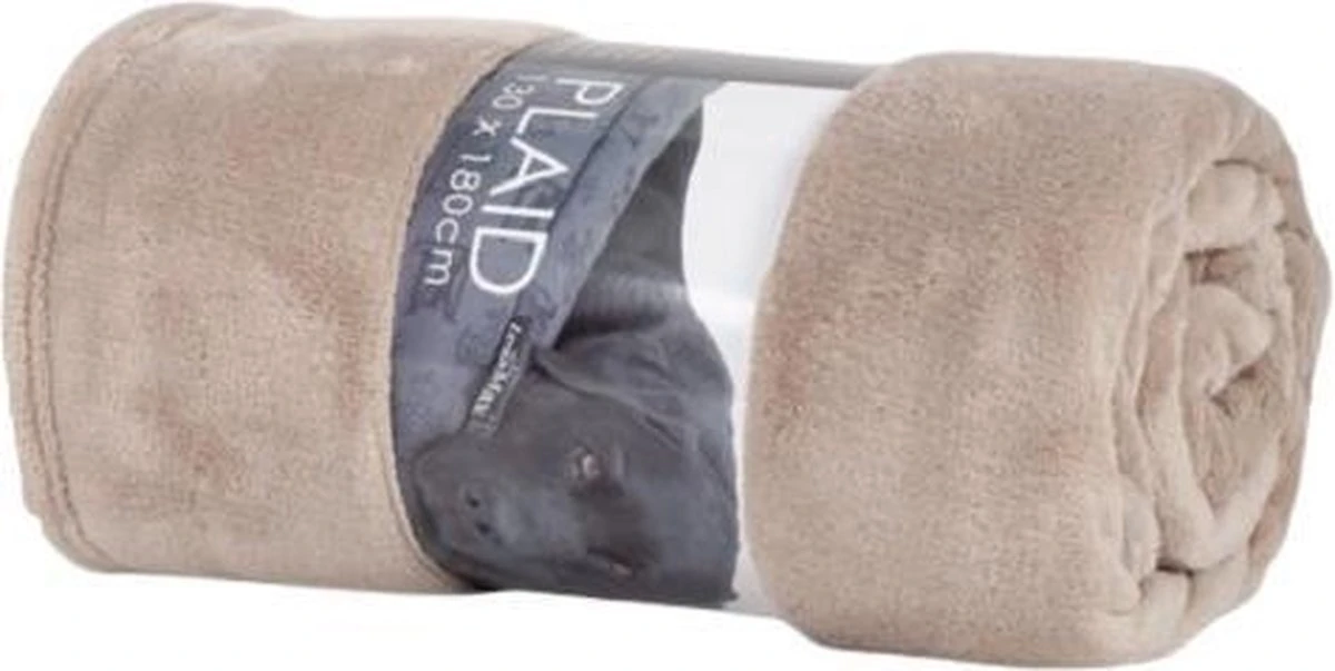 Lex & Max Fleece Plaid - 130x180cm - Zand 1 Lex & Max Fleece Plaid - 130x180cm - Zand