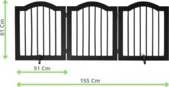 Paws & Claws - Hondenhek –Deurhekje - Dog Barrier - 154,5 X 61 Cm - Opvouwbaar - Zwart -Dieren Product Winkel 1200x621