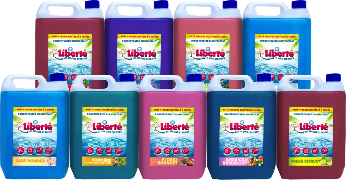 Geurverwijderaar - Liberté All In One Cleaner - Desinfectie - Dieren - Huis - Auto - Kantoor - Schoonmaakmiddel - 5L - Vanilla & Wild Berry 2 Geurverwijderaar - Liberté All In One Cleaner - Desinfectie - Dieren - Huis - Auto - Kantoor - Schoonmaakmiddel - 5L - Vanilla & Wild Berry - Afbeelding 2