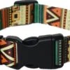 Halsband Hond Kleuren Aztec Print - Leiband - Verstelbaar - Motief - Katoen - Maat M - 27 Tot 41 Cm