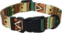 Halsband Hond Kleuren Aztec Print - Leiband - Verstelbaar - Motief - Katoen - Maat M - 27 Tot 41 Cm