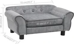 VidaXL Hondenbank 72x45x30 Cm Pluche Grijs -Dieren Product Winkel 1200x709 3