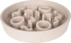 District 70 BAMBOO Slowfeeder - Stijlvolle Anti-schrok Voerbak Voor Katten – Merengue - Ø13 Cm