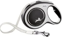 Flexi Rollijn New Comfort Tape L 8 M - Hondenriem - Zwart&Lichtgrijs -Dieren Product Winkel 1200x732