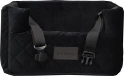 Velvet Black - Autostoel Voor Hond - 47x42cm - Wasbaar - Hondenmand Auto - Handgemaakt