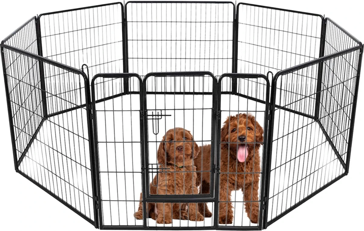 Topmast Premium Puppyren - Zwart - Hondenren - Opvouwbaar - 80 Cm Hoog - Binnen - Voor Puppy's En Honden 1 Topmast Premium Puppyren - Zwart - Hondenren - Opvouwbaar - 80 Cm Hoog - Binnen - Voor Puppy's En Honden