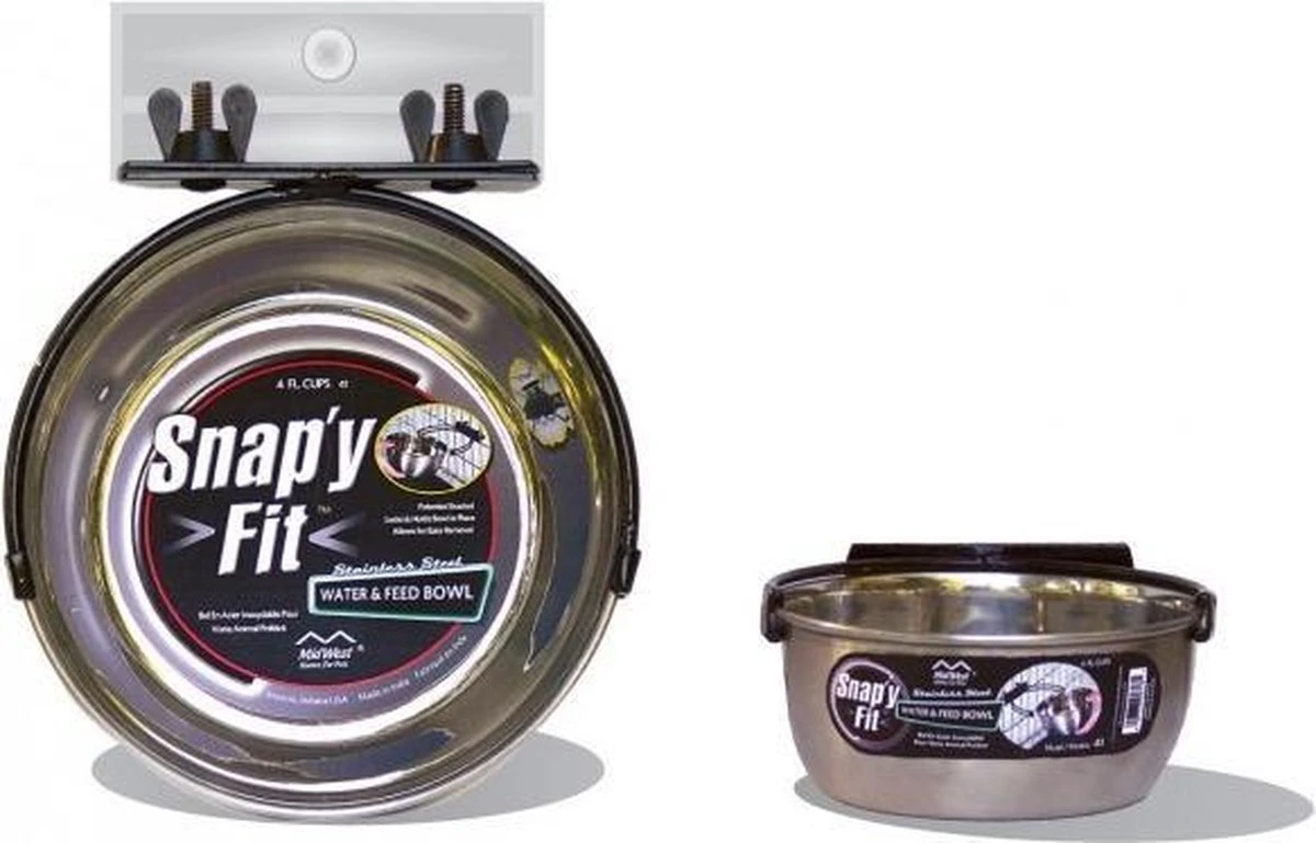 BENCH Rvs Voerbak Of Drinkbak Snap'y Met Handig Kliksysteem 296ml 2 BENCH Rvs Voerbak Of Drinkbak Snap'y Met Handig Kliksysteem 296ml - Afbeelding 2