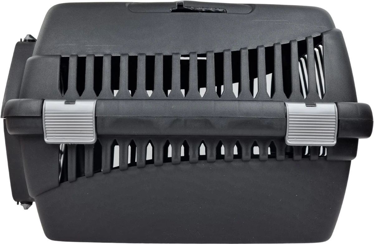 Topmast Reismand Hives - Kunststof Transportmand - Zwart - 46 X 32 X 33 Cm - Vervoersbox - Voor Kat En Kleine Hond 3 Topmast Reismand Hives - Kunststof Transportmand - Zwart - 46 X 32 X 33 Cm - Vervoersbox - Voor Kat En Kleine Hond - Afbeelding 3