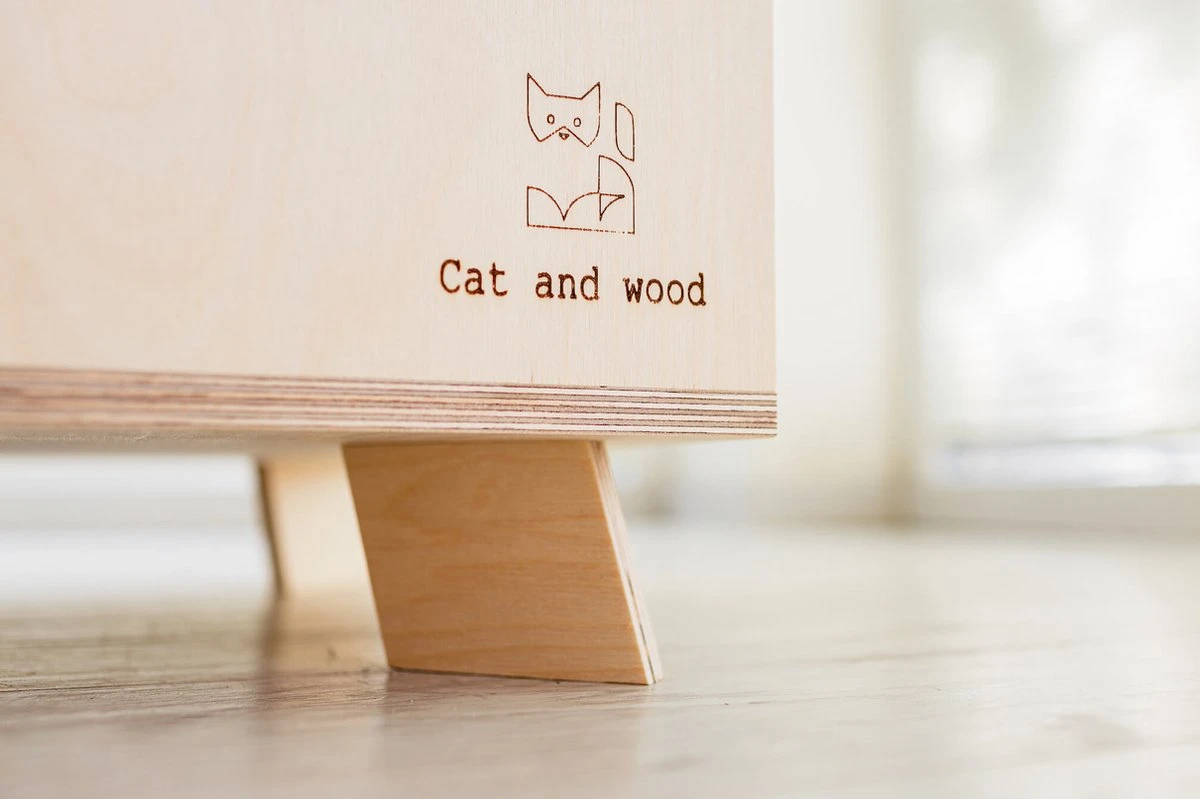 Catandwood Kattenhuis - Kattenbakcontainer - Kattenbak Ombouw - Hout 2 Catandwood Kattenhuis - Kattenbakcontainer - Kattenbak Ombouw - Hout - Afbeelding 2