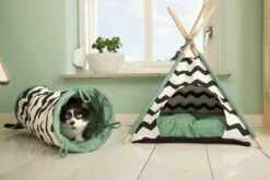 Beeztees Kioni Tipi Tent - Kattenhuis - Zwart/Wit - 50x50x70 Cm -Dieren Product Winkel 1200x800 31