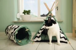 Beeztees Kioni Tipi Tent - Kattenhuis - Zwart/Wit - 50x50x70 Cm -Dieren Product Winkel 1200x800 33