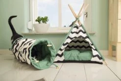 Beeztees Kioni Tipi Tent - Kattenhuis - Zwart/Wit - 50x50x70 Cm -Dieren Product Winkel 1200x800 34