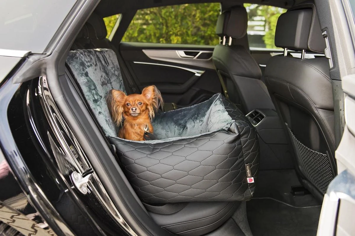 Bella Black - Autostoel Voor Hond - 50x50cm - Wasbaar - Hondenmand Auto - Handgemaakt 8 Bella Black - Autostoel Voor Hond - 50x50cm - Wasbaar - Hondenmand Auto - Handgemaakt - Afbeelding 8