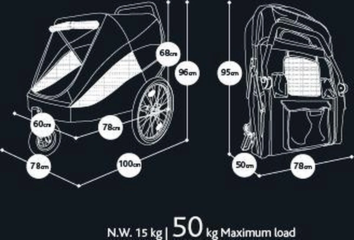 InnoPet Hercules 2.0 - Hondenbuggy – Incl. Regenhoes - 100x78x96cm 4 InnoPet Hercules 2.0 - Hondenbuggy – Incl. Regenhoes - 100x78x96cm - Afbeelding 4
