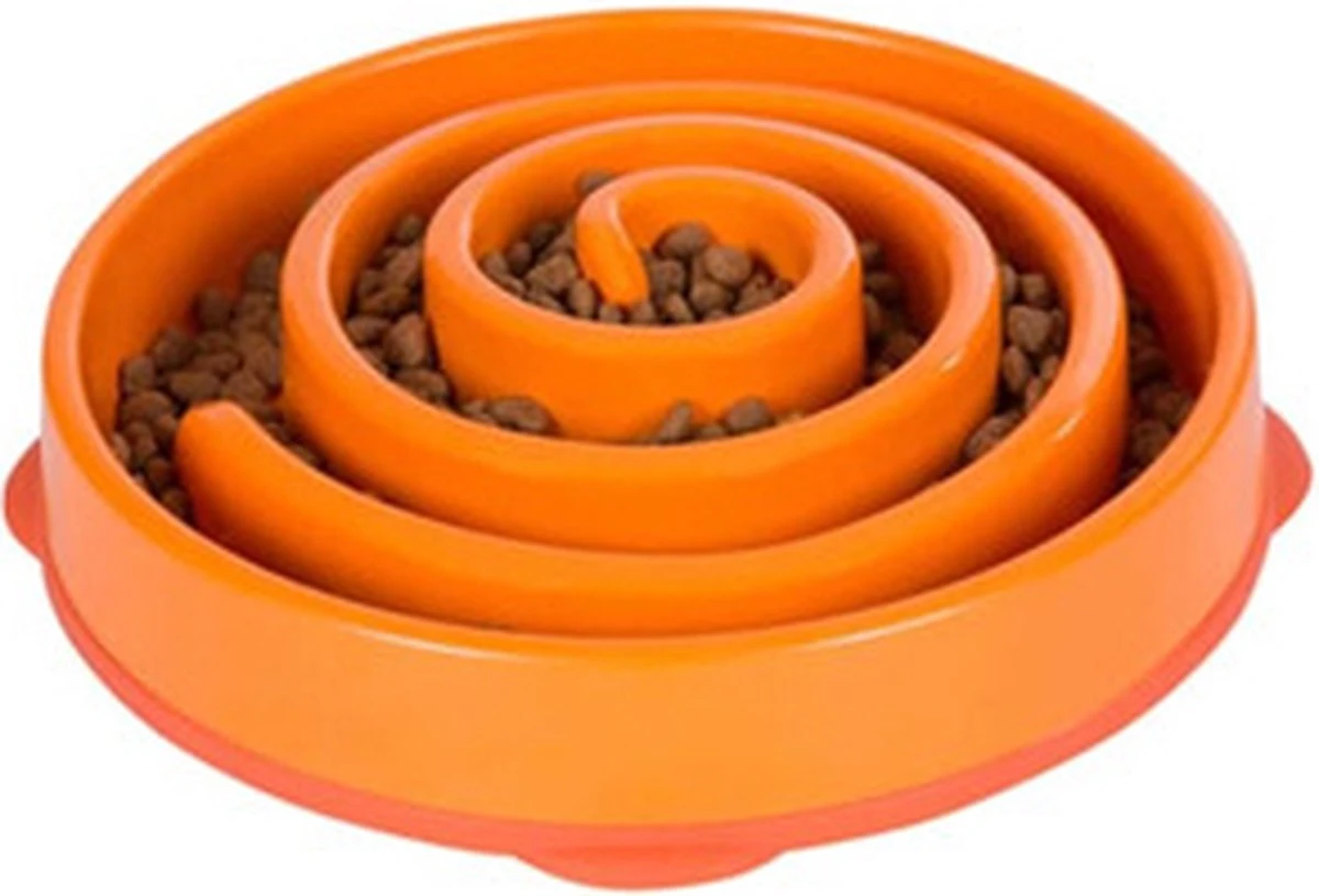 Outward Hound Slo Bowl Fun Feeder Voerbak - M - Oranje - Ø 28 Cm 6 Outward Hound Slo Bowl Fun Feeder Voerbak - M - Oranje - Ø 28 Cm - Afbeelding 6