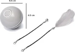 Catchit!® Interactieve Zelfrollende Bal Katten - Kattenspeeltjes - Inclusief USB Kabel En Staartjes - Kattenspeelgoed - Smart - Grijs -Dieren Product Winkel 1200x839