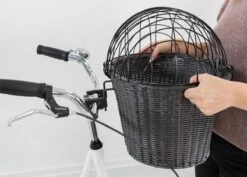 Trixie Stuur Fietsmand Met Draadkap Antraciet - 44X41X34 CM -Dieren Product Winkel 1200x859