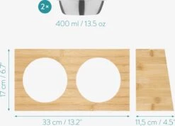 Navaris Verhoogd Dubbel Dieren Voedingsstation - 2 Kommen Voor Katten En Kleine Honden - Roestvrij Staal - Verhoogde Bamboe Standaard 11 Navaris Verhoogd Dubbel Dieren Voedingsstation - 2 Kommen Voor Katten En Kleine Honden - Roestvrij Staal - Verhoogde Bamboe Standaard -Dieren Product Winkel 1200x864 1